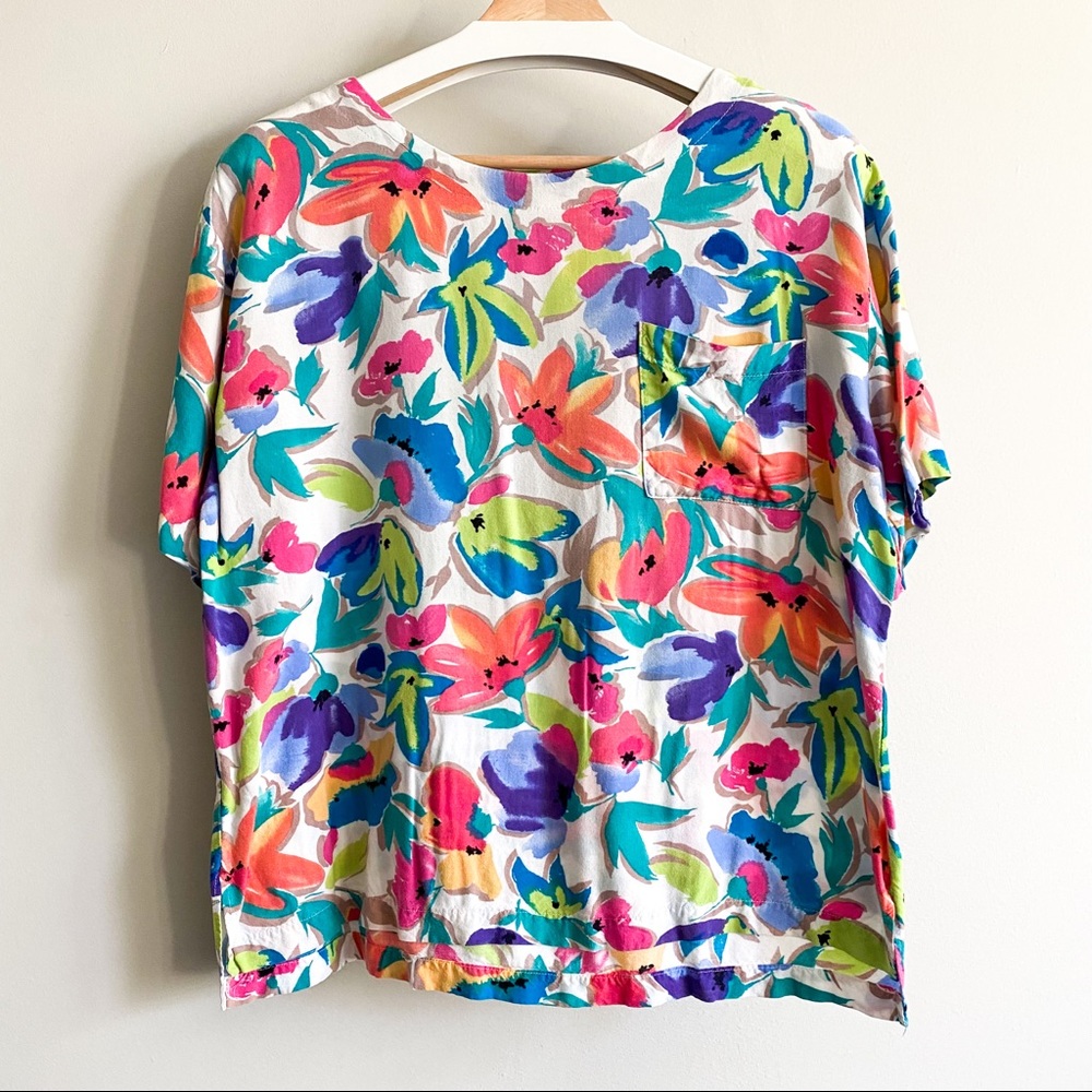 VINTAGE Capezio Colorful Floral Shirt